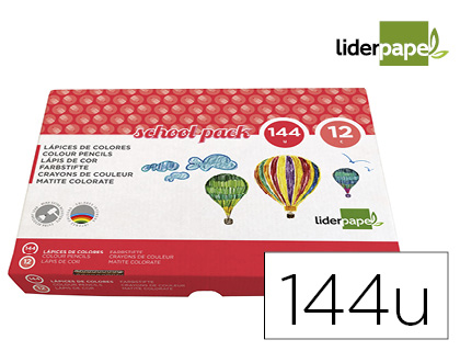 144 lápices de colores Liderpapel School Pack